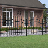 VidaXL clôture de jardin avec extrémités de barre 140 cm acier thermolaqué noir