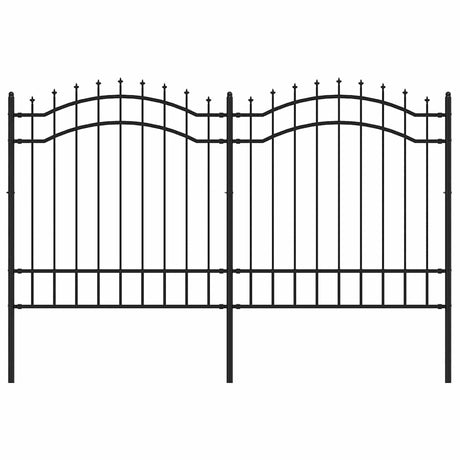 VidaXL clôture de jardin avec extrémités de barre 165 cm acier thermolaqué noir