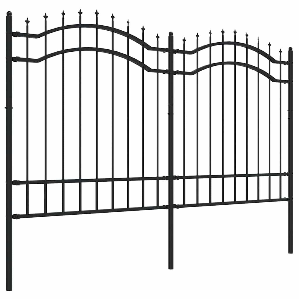 VidaXL clôture de jardin avec extrémités de barre 165 cm acier thermolaqué noir