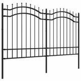 VidaXL clôture de jardin avec extrémités de barre 165 cm acier thermolaqué noir