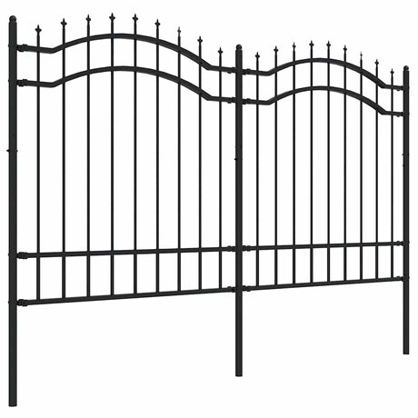 VidaXL clôture de jardin avec extrémités de barre 165 cm acier thermolaqué noir