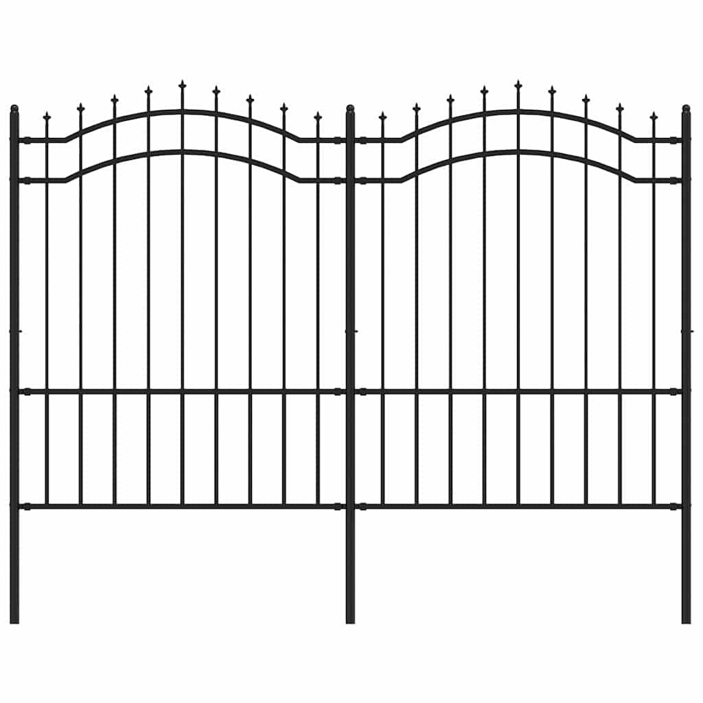 VidaXL clôture de jardin avec extrémités de barre 190 cm acier thermolaqué noir
