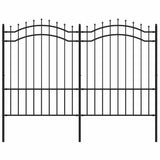 VidaXL clôture de jardin avec extrémités de barre 190 cm acier thermolaqué noir