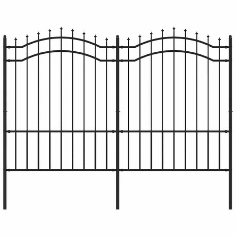 VidaXL clôture de jardin avec extrémités de barre 190 cm acier thermolaqué noir