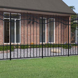 VidaXL clôture de jardin avec extrémités de barre 190 cm acier thermolaqué noir