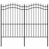 VidaXL clôture de jardin avec extrémités de barre 222 cm acier thermolaqué noir