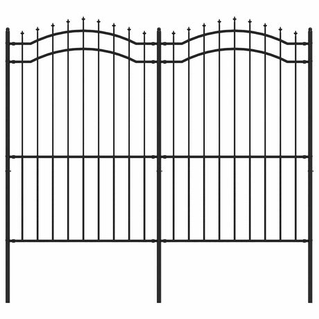 VidaXL clôture de jardin avec extrémités de barre 222 cm acier thermolaqué noir