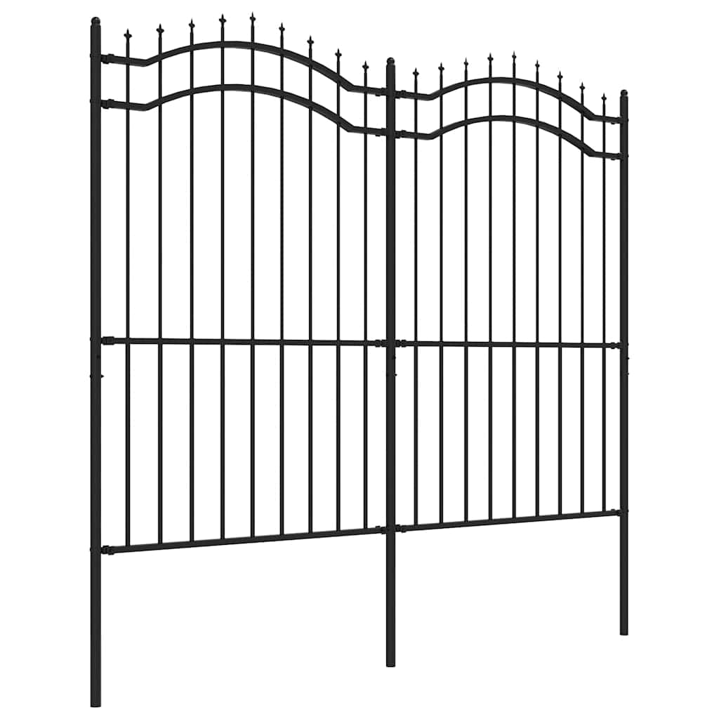VidaXL clôture de jardin avec extrémités de barre 222 cm acier thermolaqué noir