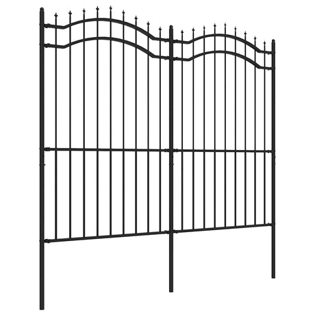 VidaXL clôture de jardin avec extrémités de barre 222 cm acier thermolaqué noir