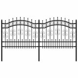 VidaXL clôture de jardin avec extrémités de barre 140 cm acier thermolaqué noir