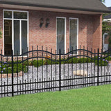 VidaXL clôture de jardin avec extrémités de barre 140 cm acier thermolaqué noir