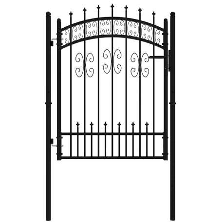 Portillon Vidaxxl avec embouts à barres 103x175 cm acier thermolaqué noir