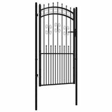 Vidaxxl portail avec embouts à barres 103x225 cm acier thermolaqué noir