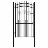 Vidaxxl portail avec embouts à barres 103x225 cm acier thermolaqué noir