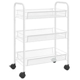 Vidaxl keukentrolley 3-laags 46x26x54 cm ijzer wit