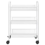 Vidaxl keukentrolley 3-laags 46x26x54 cm ijzer wit