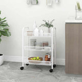 Vidaxl keukentrolley 3-laags 46x26x54 cm ijzer wit