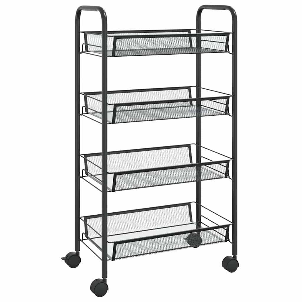 Vidaxl keukentrolley 4-laags 46x26x85 cm ijzer zwart