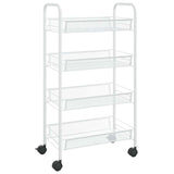Vidaxl keukentrolley 4-laags 46x26x85 cm ijzer wit