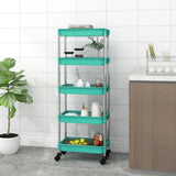 Vidaxl keukentrolley 5-laags 42x29x128 cm ijzer en abs turquoise