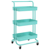 Vidaxl keukentrolley 3-laags 42x35x85 cm ijzer en abs turquoise