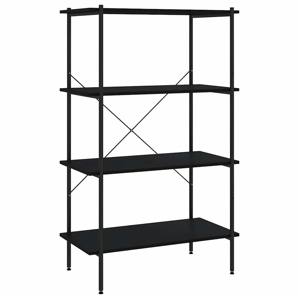 Vidaxl opbergrek 4-laags 80x40x130 cm zwart