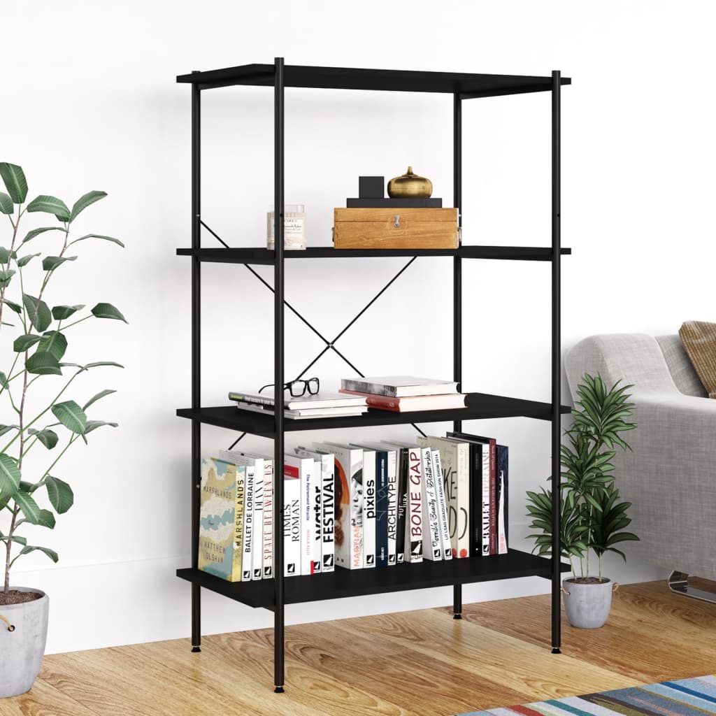 Vidaxl opbergrek 4-laags 80x40x130 cm zwart