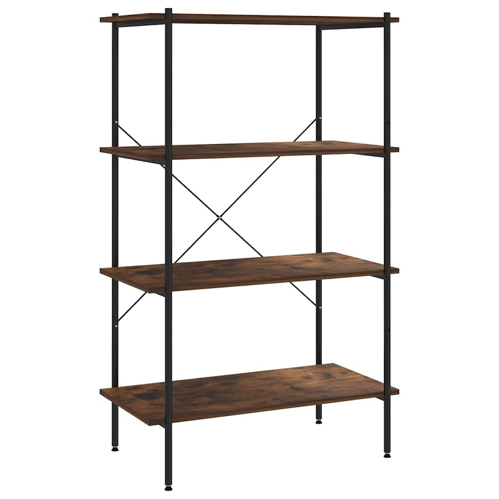 Vidaxl opbergrek 4-laags 80x40x130 cm zwart en naturel