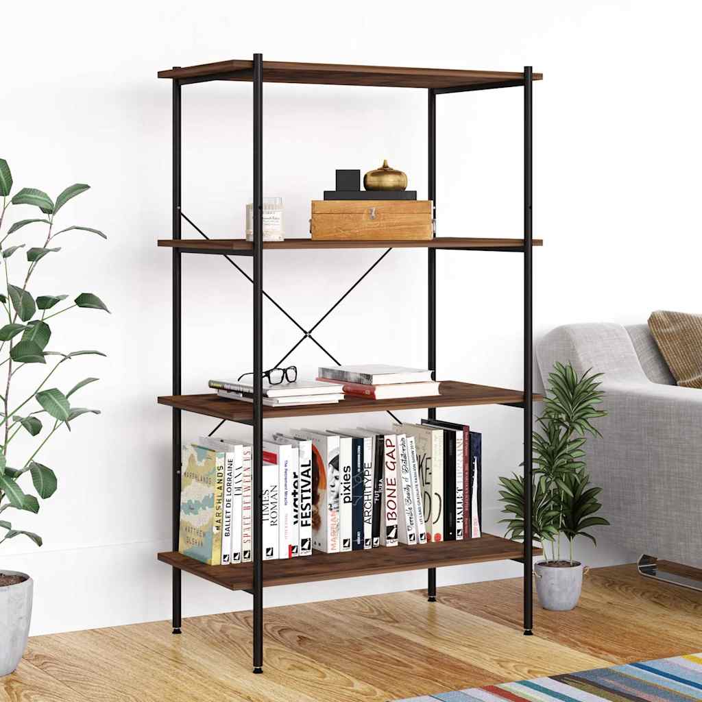 Vidaxl opbergrek 4-laags 80x40x130 cm zwart en naturel