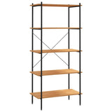 Vidaxl opbergrek 5-laags 80x40x163 cm zwart en eikenkleurig