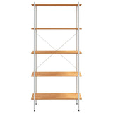 Vidaxl opbergrek 5-laags 80x40x163 cm wit en eikenkleurig