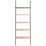 Vidaxl ladderrek met 5 schappen 64x34x185,5 cm lichtbruin en zwart