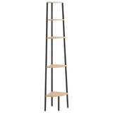 Vidaxl hoekkastje met 5 schappen 45,5x31,5x180 cm lichtbruin en zwart