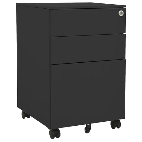 Vidaxl ladeblok verrijdbaar 39x45x60 cm staal antracietkleurig