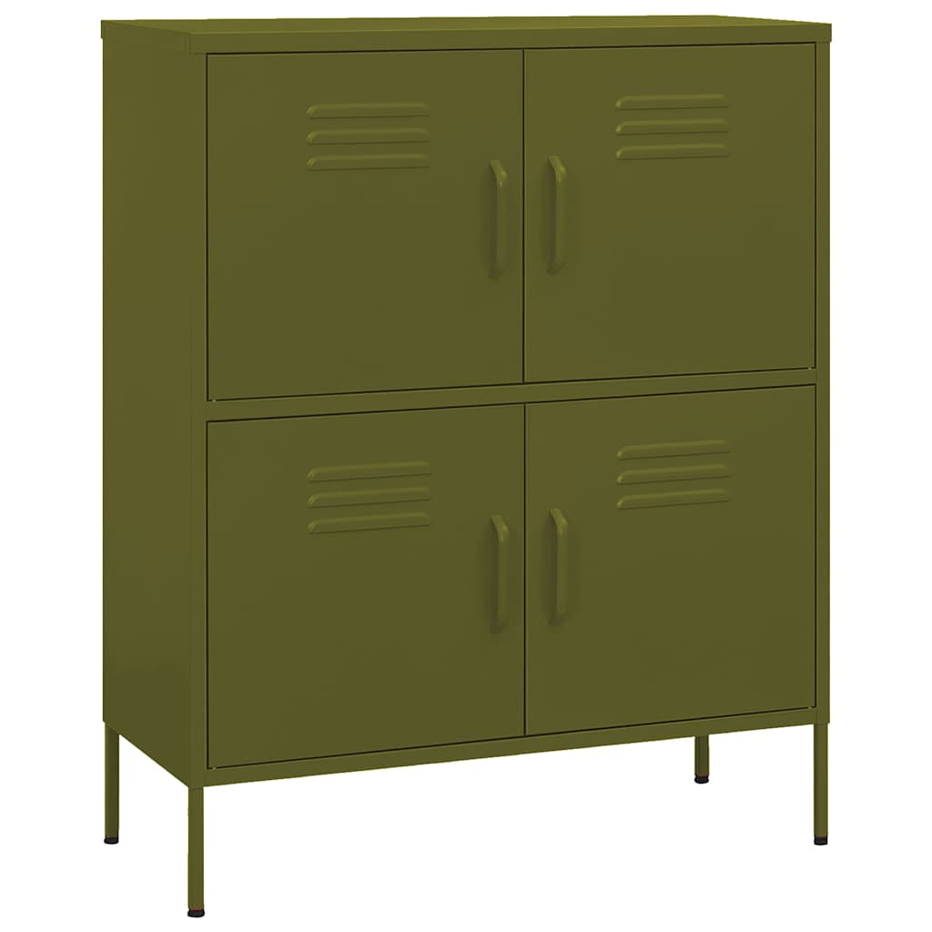 Vidaxl opbergkast 80x35x101,5 cm staal olijfgroen