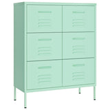 Vidaxl ladekast 80x35x101,5 cm staal mint