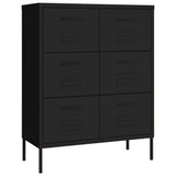 Vidaxl ladekast 80x35x101,5 cm staal zwart