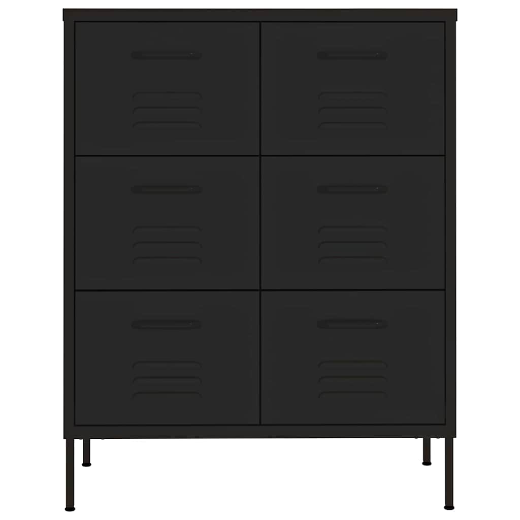 Vidaxl ladekast 80x35x101,5 cm staal zwart