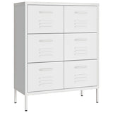 Vidaxl ladekast 80x35x101,5 cm staal wit