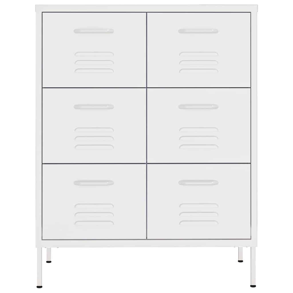Vidaxl ladekast 80x35x101,5 cm staal wit