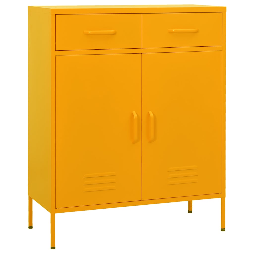 Vidaxl opbergkast 80x35x101,5 cm staal mosterdgeel
