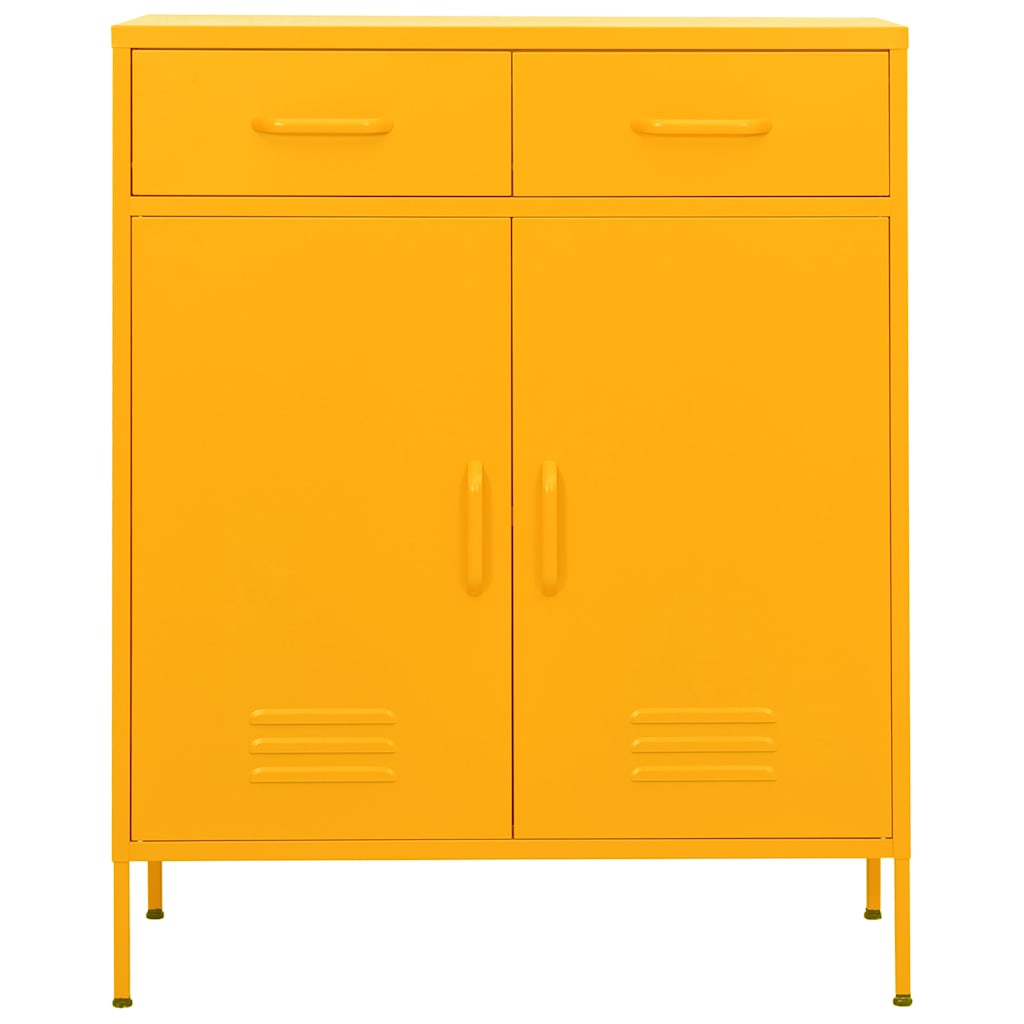Vidaxl opbergkast 80x35x101,5 cm staal mosterdgeel