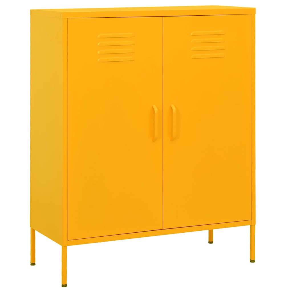 Vidaxl opbergkast 80x35x101,5 cm staal mosterdgeel