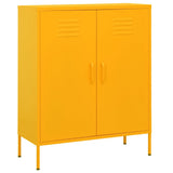 Vidaxl opbergkast 80x35x101,5 cm staal mosterdgeel