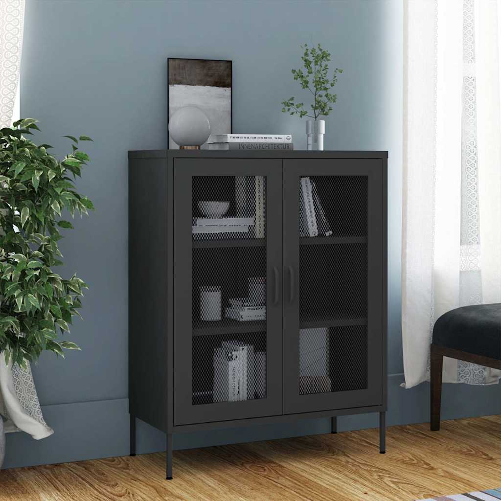 Vidaxl opbergkast 80x35x101,5 cm staal antracietkleurig