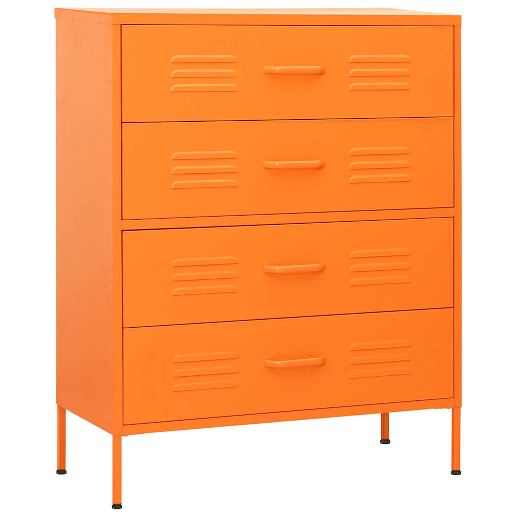 Vidaxl ladekast 80x35x101,5 cm staal oranje