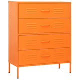 Vidaxl ladekast 80x35x101,5 cm staal oranje