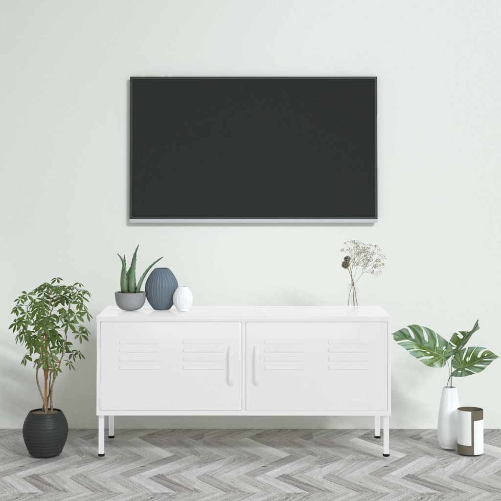 Vidaxl tv-meubel 105x35x50 cm staal wit