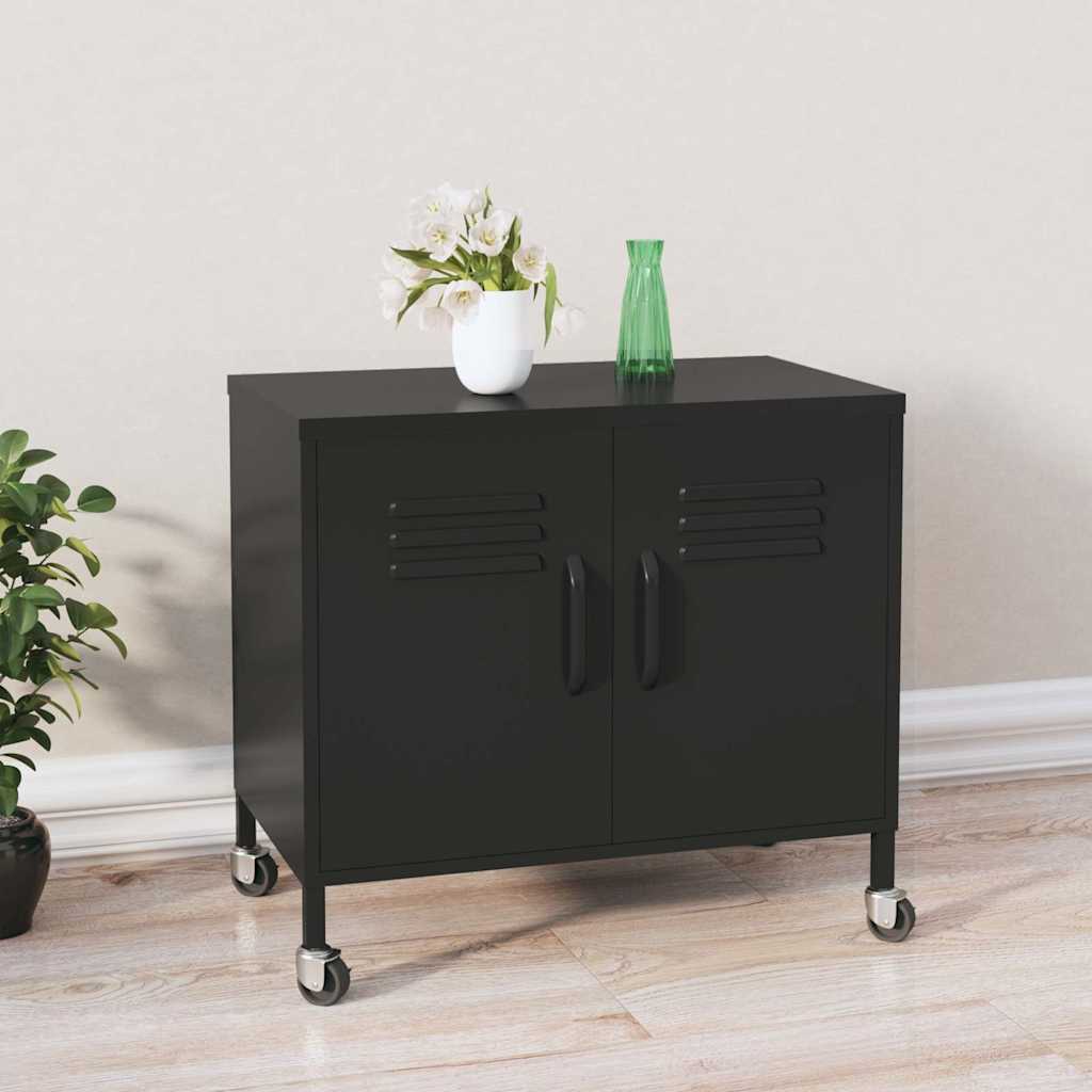 Vidaxl opbergkast 60x35x56 cm staal zwart