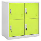 Vidaxl lockerkast 90x45x92,5 cm staal lichtgrijs en groen